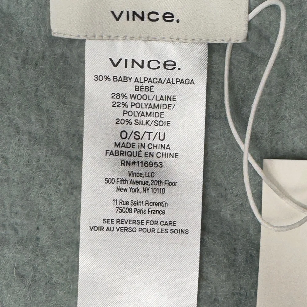 ~Vince~ Two-Tone Alpa Blend Oversized Luxurious Scarf! Gorgeous Lt Aqua and Tan - Picture 4 of 5